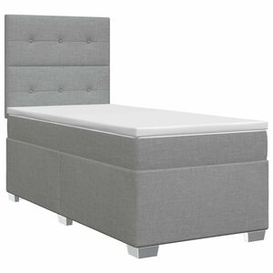 vidaXL Postel boxspring s matrac&iacute; Světle &scaron;ed&aacute; 80 x 200 cm Textil
