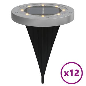vidaXL Sol&aacute;rn&iacute; zemn&iacute; světla s hroty venkovn&iacute; 12 ks tepl&aacute; b&iacute;l&aacute;