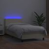 vidaXL Box spring postel s matrac&iacute; a LED kr&eacute;mov&aacute; 90x200 cm uměl&aacute; kůže