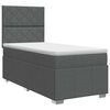 vidaXL Postel boxspring s matrac&iacute; s čelo Tmavě &scaron;ed&aacute; jednoduch&yacute; Textil