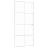 vidaXL Interi&eacute;rov&eacute; dveře b&iacute;l&eacute; 93x201,5 cm tvrzen&eacute; sklo a hlin&iacute;k &uacute;zk&eacute;