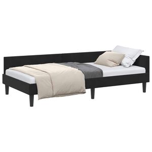 vidaXL Rohov&yacute; r&aacute;m postele s čelo Čern&yacute; 80 cm x 200 cm samet