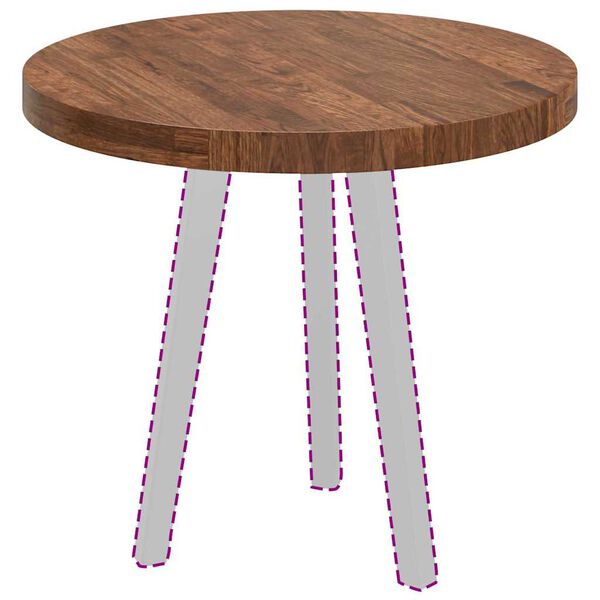 vidaXL Deska stolu Tmavě hnědá Ø 60 x 4 cm Pevné dubové dřevo