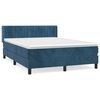 vidaXL Box spring postel s matrac&iacute; tmavě modr&aacute; 140x200 cm samet