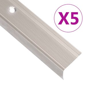 vidaXL Schodov&eacute; hrany ve tvaru L 5 ks hlin&iacute;k 90 cm &scaron;ampaňsk&eacute;