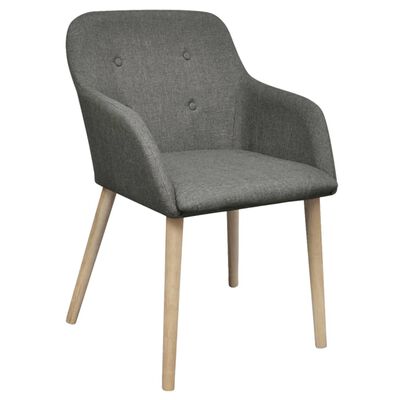 vidaXL Jídelní židle 2 ks světle šedé textil a masivní dubové dřevo