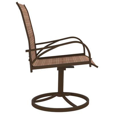 vidaXL Zahradní otočné židle 2 ks textilen a ocel hnědé