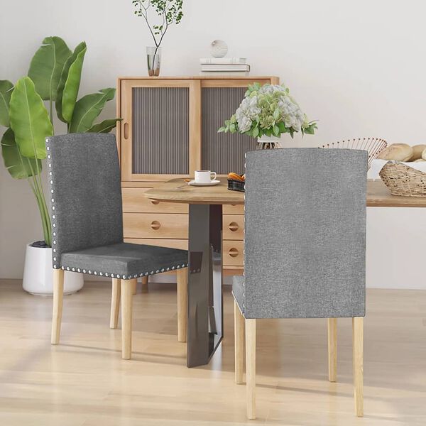 vidaXL J&iacute;deln&iacute; židle 2 ks světle &scaron;ed&eacute; textil