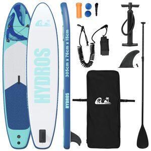 vidaXL nafukovac&iacute; paddleboard HYDROS 305 x 76 x 15 cm Tyrkysov&aacute; pro