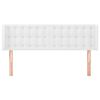 vidaXL Čelo postele typu u&scaron;&aacute;k b&iacute;l&aacute; 147x16x78/88 cm uměl&aacute; kůže
