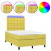 vidaXL Box spring postel s matrac&iacute; a LED zelen&aacute; 120 x 200 cm textil