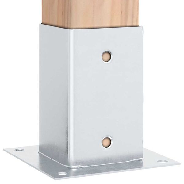 vidaXL Podstavce pro sloupky čtvercové 4 ks Stříbrná Pozinkovaná ocel