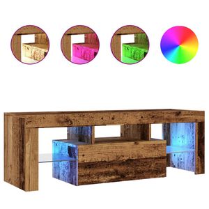 vidaXL TV stolek s LED old wood 120 x 36,5 x 40 cm kompozitn&iacute; dřevo