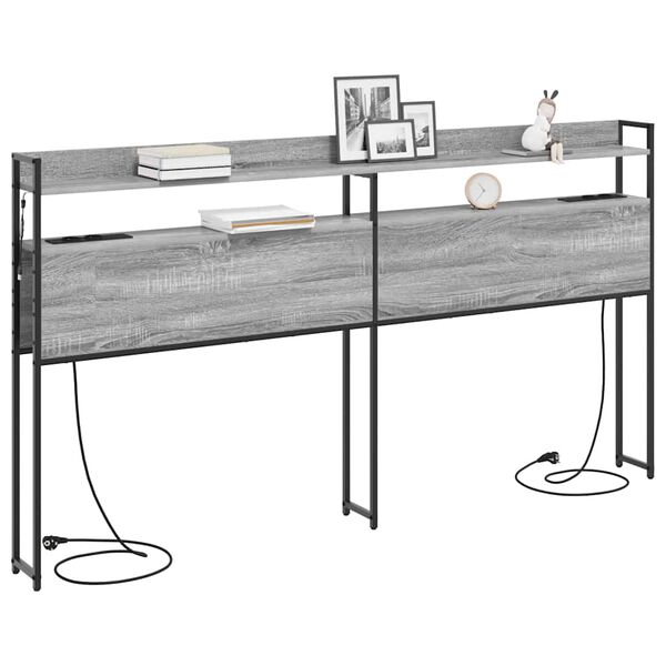 vidaXL &Uacute;ložn&eacute; čelo postele s čelo &Scaron;ed&aacute; sonoma 180 cm Kompozitn&iacute; dřevo