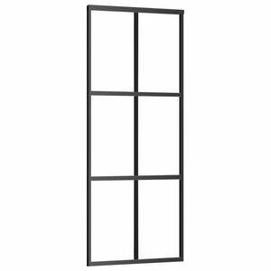 vidaXL Posuvn&eacute; dveře ESG sklo a hlin&iacute;k 76 x 205 cm čern&eacute;