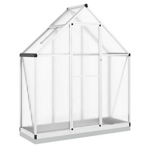 vidaXL Sklen&iacute;k s podkladov&yacute;m r&aacute;mem stř&iacute;brn&yacute; 169 x 58 x 202 cm hlin&iacute;k