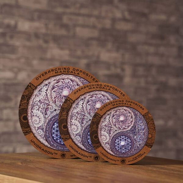 UNIDRAGON 350d&iacute;ln&eacute; dřevěn&eacute; puzzle Overarching Opposites 33 x 33 cm