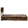 vidaXL R&aacute;m postele s čelo Kouřov&yacute; dub 120 x 190 cm kompozitn&iacute; dřevo