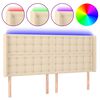 vidaXL Čelo postele s LED kr&eacute;mov&eacute; 163 x 16 x 118/128 cm textil