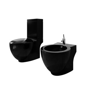 Čern&aacute; keramick&aacute; toaleta a bidet