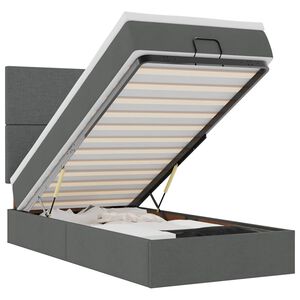 vidaXL Osmansk&yacute; r&aacute;m postele s matrac&iacute; tmavě &scaron;ed&aacute; 100x200cm textil