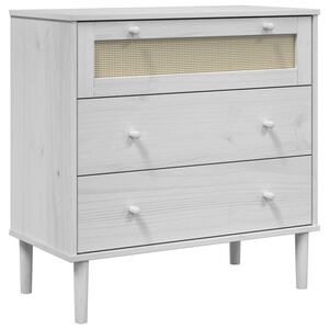 vidaXL Komoda SENJA ratanov&yacute; vzhled b&iacute;l&aacute; 80x40x80 cm masivn&iacute; borovice