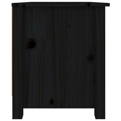 vidaXL Botník černý 70 x 38 x 45,5 cm masivní borovice