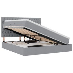 vidaXL Postel s &uacute;ložn&yacute;m prostorem a LED osvětlen&iacute;m s LED Světle &scaron;ed&aacute;