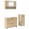vidaXL Sada koupelnov&eacute;ho n&aacute;bytku 3 pcs Sonoma dub Skl&aacute;dan&eacute; dřevo a kov