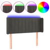 vidaXL Čelo postele s LED tmavě &scaron;ed&eacute; 83 x 16 x 78/88 cm samet