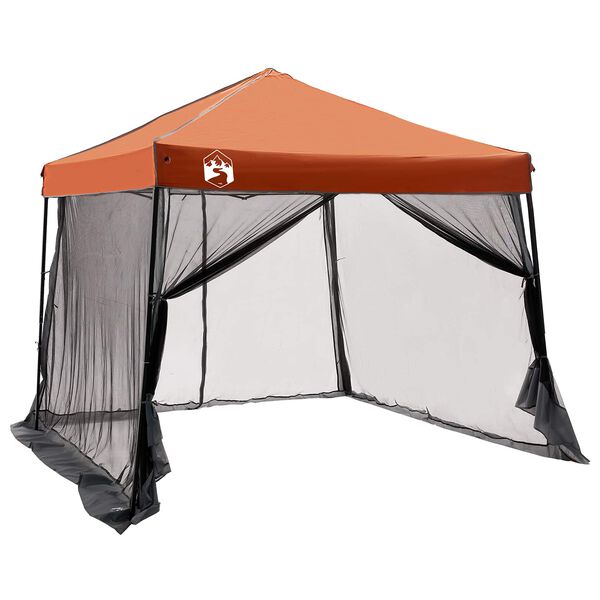 vidaXL Sada Camping Stanů 2 pcs &Scaron;ed&aacute; a oranžov&aacute; Taffeta a Tkanina