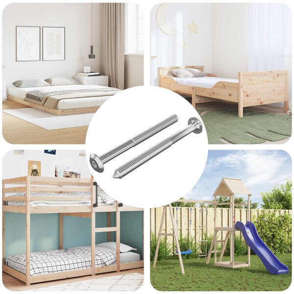 vidaXL N&aacute;bytkov&eacute; &scaron;rouby 2 pcs Stř&iacute;brn&aacute; M6 x 85 mm Ocel