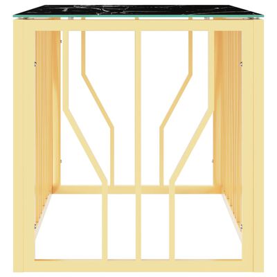 vidaXL Konferenční stolek zlatý 110 x 45 x 45 cm nerezová ocel a sklo