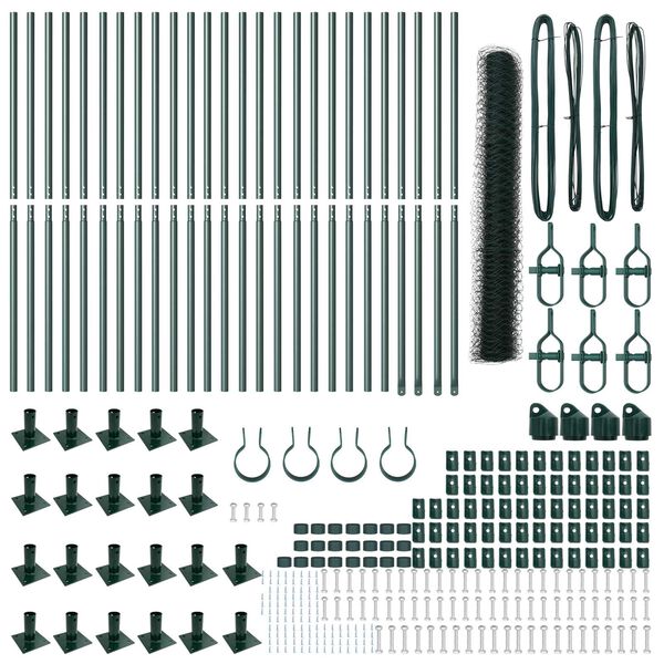 vidaXL Plotov&yacute; sloupek. Zelen&aacute; 50 x 1,2 m (36 mm s&iacute;ť) Ocel a PVC