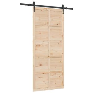 vidaXL Posuvn&eacute; dveře 80 x 208 cm Masivn&iacute; borovicov&eacute; dřevo Př&iacute;rodn&iacute;