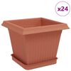 vidaXL Květin&aacute;če 24 ks Cihlově červen&aacute; Plast