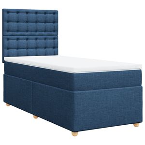 vidaXL Box spring postel s matrac&iacute; modr&aacute; 80x200 cm textil