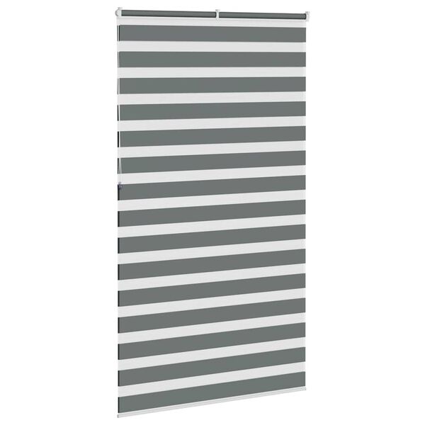 vidaXL Zebra roleta tmavě šedá 130x230cm šířka látky 125,9cm polyester