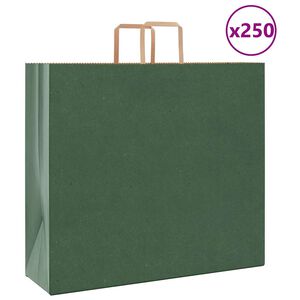 vidaXL Pap&iacute;rov&eacute; ta&scaron;ky 250 ks s uchy zelen&eacute; 54x15x49 cm