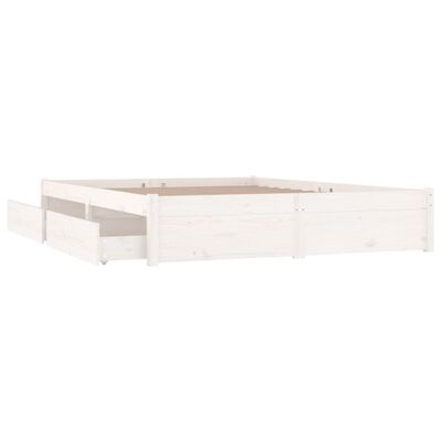 vidaXL Rám postele se zásuvkami bílý 140 x 200 cm