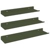 vidaXL Plovouc&iacute; police 3 pcs Olivově zelen&aacute; 40 x 9 x 2,5 cm Ocel