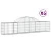 vidaXL Klenut&eacute; gabionov&eacute; ko&scaron;e 6 ks 200x30x40/60 cm pozinkovan&eacute; železo