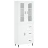 vidaXL Skř&iacute;ň highboard b&iacute;l&aacute; 69,5 x 34 x 180 cm kompozitn&iacute; dřevo