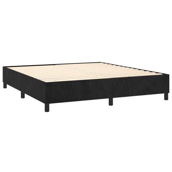 vidaXL Box spring postel s matrac&iacute; čern&aacute; 180x200 cm samet