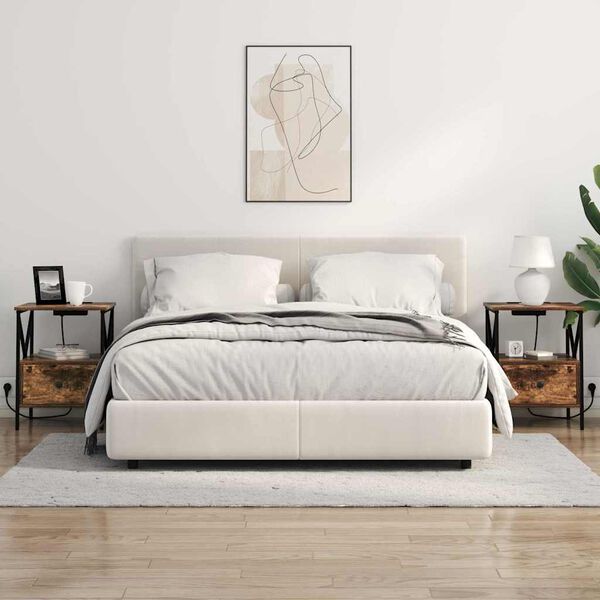 vidaXL Nočn&iacute; skř&iacute;ňka Kouřov&yacute; dub 41,5 x 40,5 x 55 cm kompozitn&iacute; dřevo