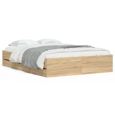vidaXL Rám postele se zásuvkami dub sonoma 120x190 cm kompozitní dřevo