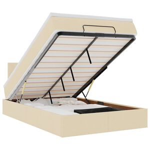 vidaXL Otomansk&aacute; postel s matrac&iacute; & LEDs kr&eacute;mov&aacute; 120x190cm l&aacute;tka