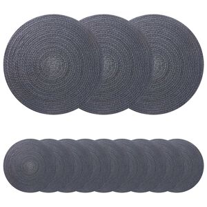 vidaXL Jutov&eacute; ubrusky 12 pcs Tmavě &scaron;ed&aacute; &Oslash; 30 cm 100% juta Tossa