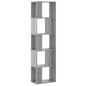 vidaXL Knihovna 5patrov&aacute; &scaron;ed&aacute; sonoma 45x23,5x162,5 cm kompozitn&iacute; dřevo