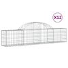 vidaXL Klenut&eacute; gabionov&eacute; ko&scaron;e 12 ks 200x30x40/60 cm pozinkovan&eacute; železo